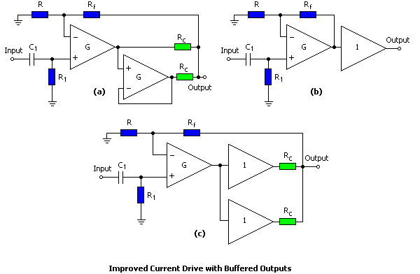 Using buffered outputs to improve current drive.