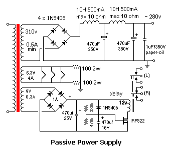Schematic for passive power supply.