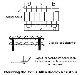 Mounting diagram for 7x22K resistors.
